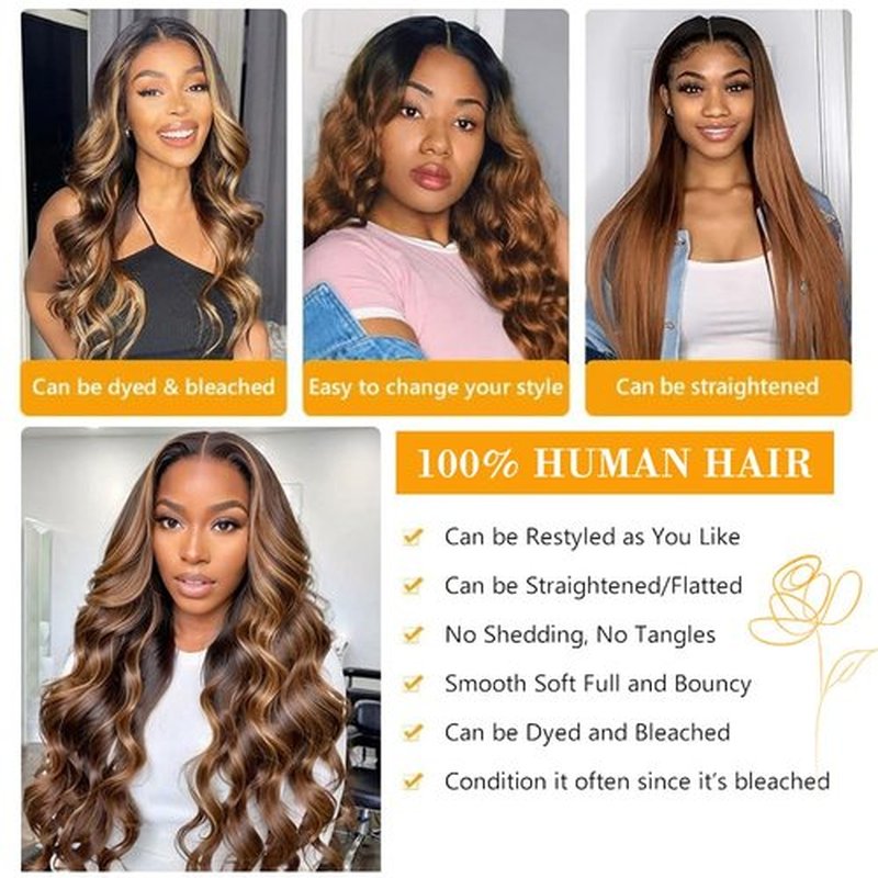 QTHAIR T1B/4/30 Ombre Body Wave Human Hair Weave 18A Brazilian Virgin Hair Bundles Ombre 100% Unprocessed Body Wavy Hair Weft 1 Bundle (18",100g)