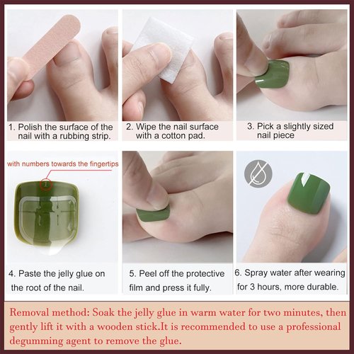 48Pcs Summer Flower Press on Nails Long & Press on Toenail for Girls Nail Decoration Kit French Tip Fake Nails with Nail Glue Rhinestones Glossy Acrylic Nails False Nails for Women Stick on Nails