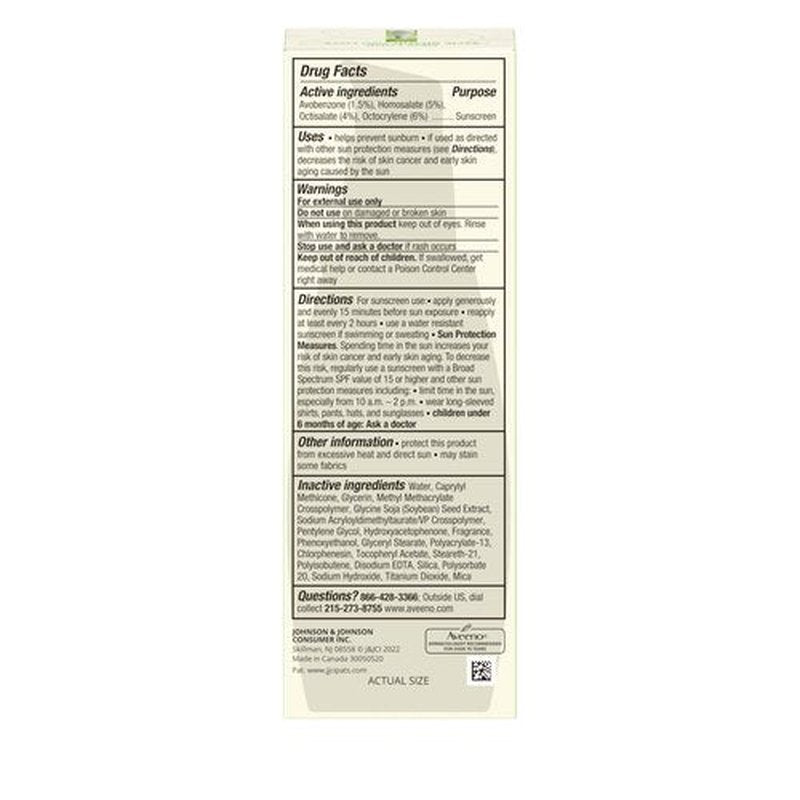 Aveeno Skincare Bundle, Positively Radiant Daily SPF 30 Facial Sunscreen Moisturizer + Soy, 2.3 fl. oz, & Travel Size Daily Moisturizing Cream for Body, Face, & Hands, 0.8 oz, Two Pack, 2 Items