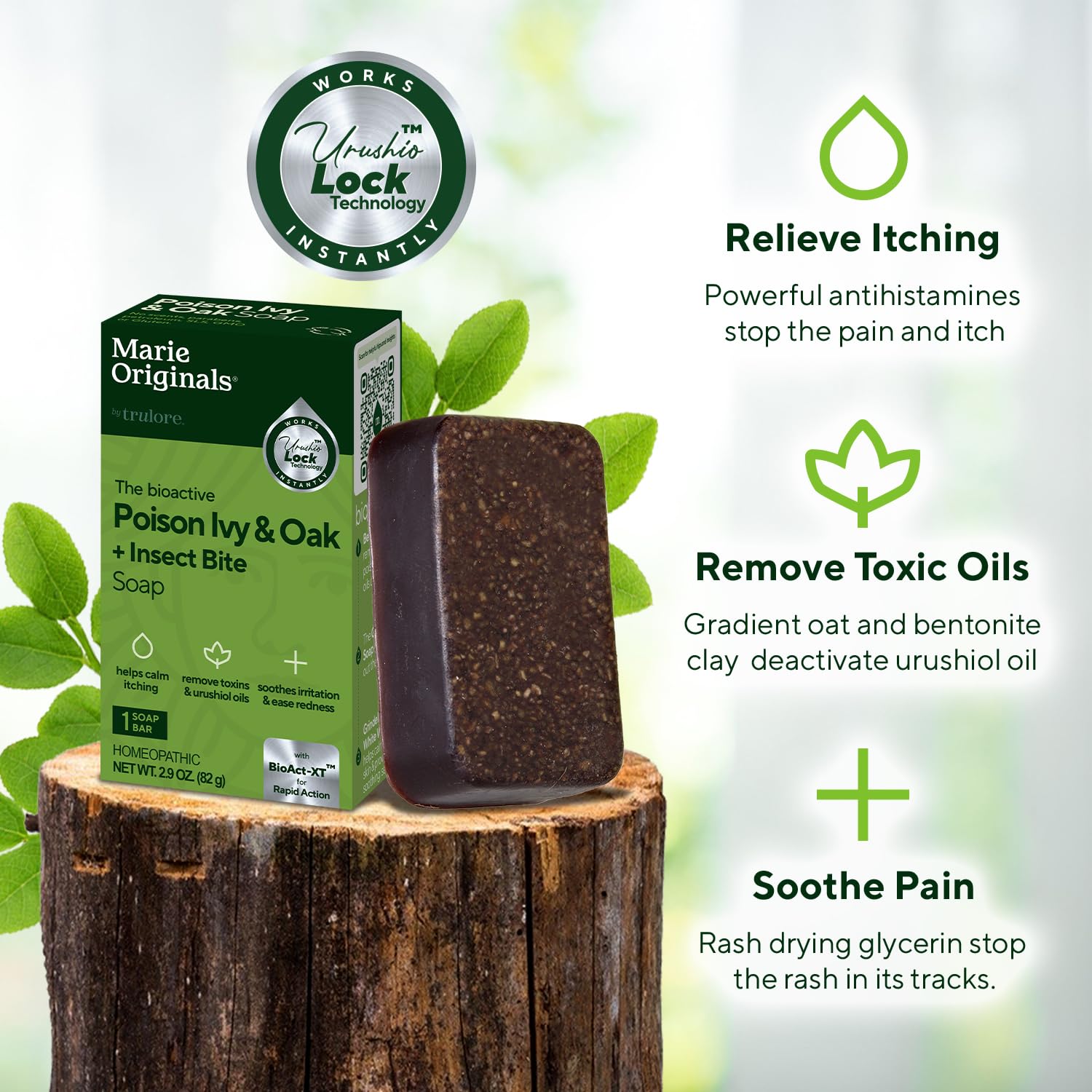Marie Originals Poison Ivy Soap Bar | All Natural Poison Ivy Treatment | Anti-Itch Skin Cleanser Bar Wash for Poison Ivy, Poison Oak & Sumac | Soothes & Relieves Rashes | 2.9 Ounces (6 bars)
