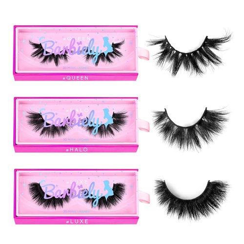 Barbielylashes 20mm Mink Lashes, 3D Real Mink Lashes, 3 Pairs Fluffy Dramatic False Eyelashes, 100% HandMade Mink Lshes, 6D Wispy Long Thick Full Volume Strip Eye Lashes, Cruelty Free (Party Time)