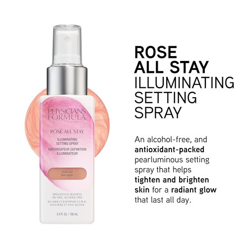 Physicians Formula Rosé All Stay Illuminating Setting Spray - Oil-Free, Alcohol-Free, Antioxidant Formula | Dermatologist Tested