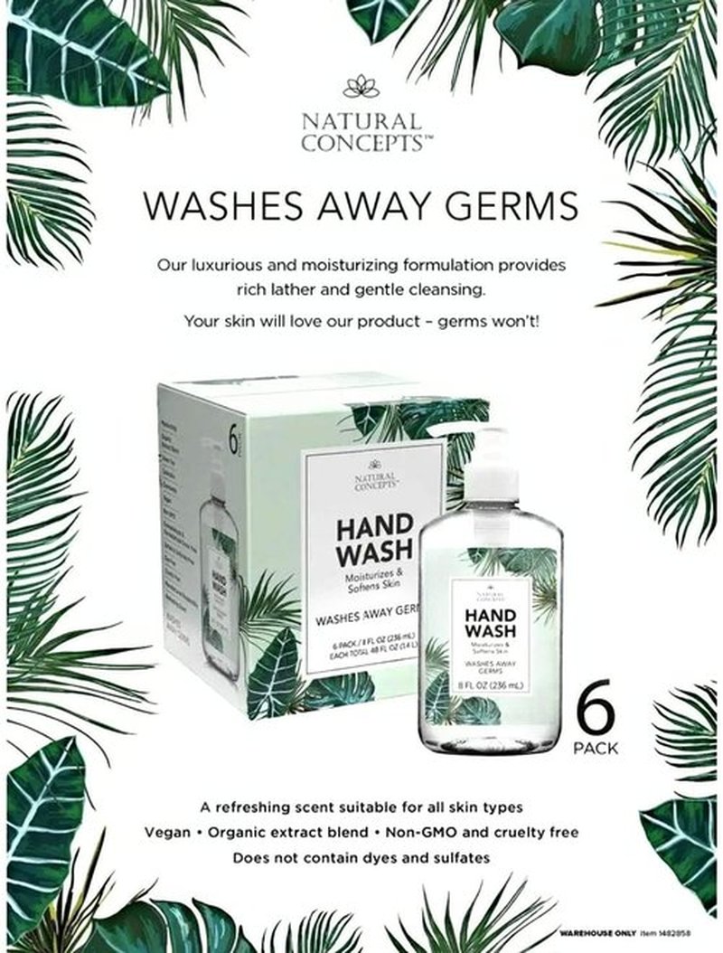 Generic Natural Concepts Handwash, Cleans and Softens Skin, 8 fl oz, 6-bottles