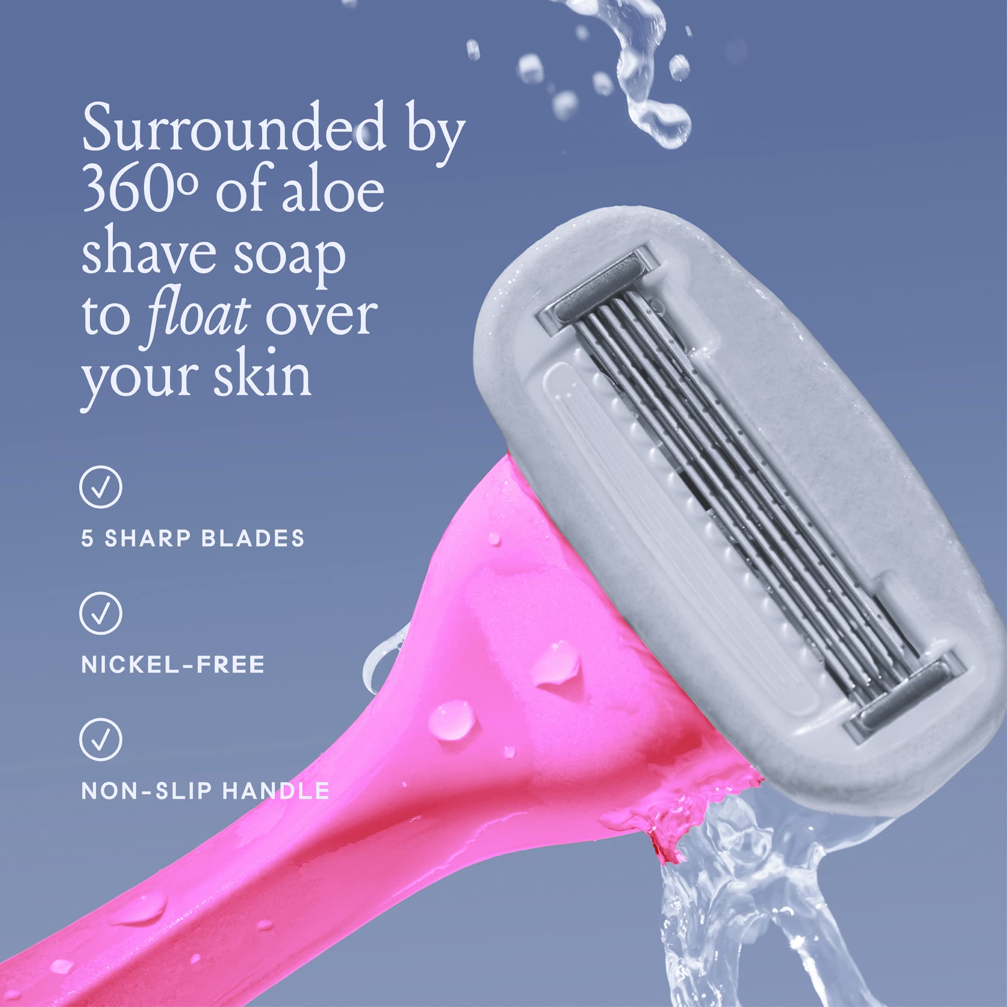 Billie Razors for Women Shave Kit – Women’s Razor + 4 x 5-Blade Razor Refills + Magnetic Holder – DreamPop,(Pack of 12)