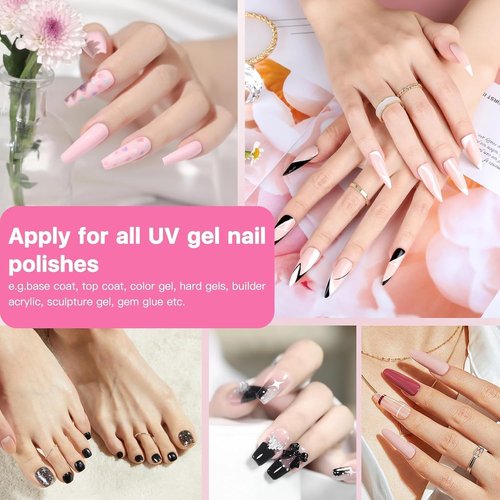 LetGoShop UV Nail Lamp, Professional UV Light for Gel Nails with Magnetic Base, Auto Sensor & 4 Timer Settings, 57Pcs Lamp Beads, LCD Touch Screen, 4.92FT Power Cable, Salon & Home Manicure DIY