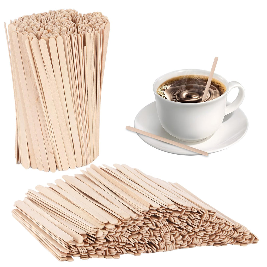 2000 Wooden Coffee Stirrers, 4.4 inches Stir Sticks Disposable Swizzle Stir Sticks for Coffee and Cocktails