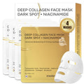 RootedGrace Deep Collagen Face Mask Overnight Hyrdrogel Korean Skincare - Dark Spot Corrector & Niacinamide - Hydrating Pore Minimizing Glass Skin Anti Aging | 0.88oz (25g) x 4ea