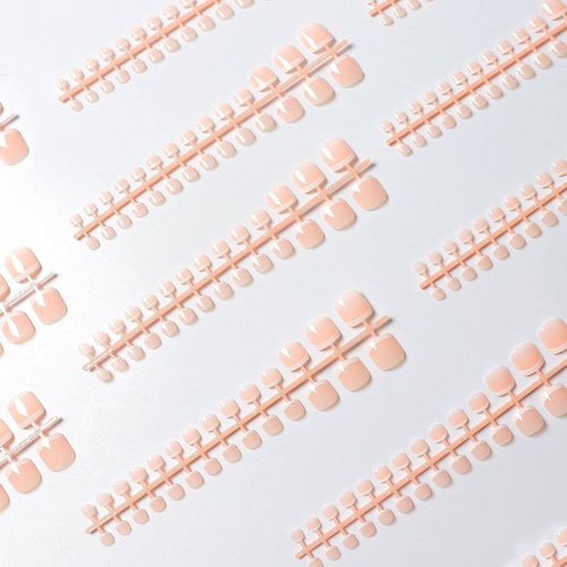 LIARTY 280pcs French Tip Toenails, Short Square False Toe nails Glossy, Press on Toe Nails 14 Different Size Full Cover, Nail Tips for Women Girls Foot Pedicure