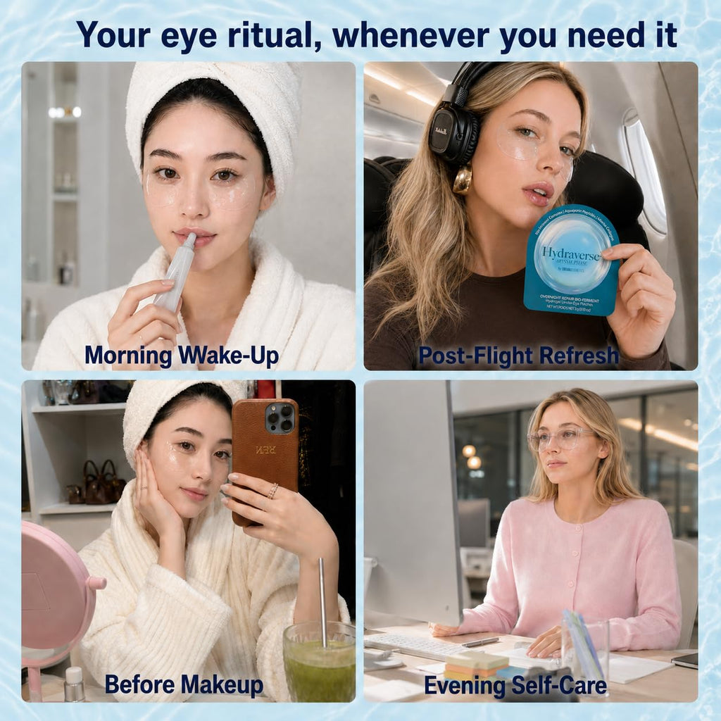 Tintark Hydraverse Abyssal Phase Hydrogel Under Eye Patches, 28 Pairs Individually Wrapped Bio-Ferment Peptide Marine Collagen Eye Masks for Night Routine & Tired Eyes