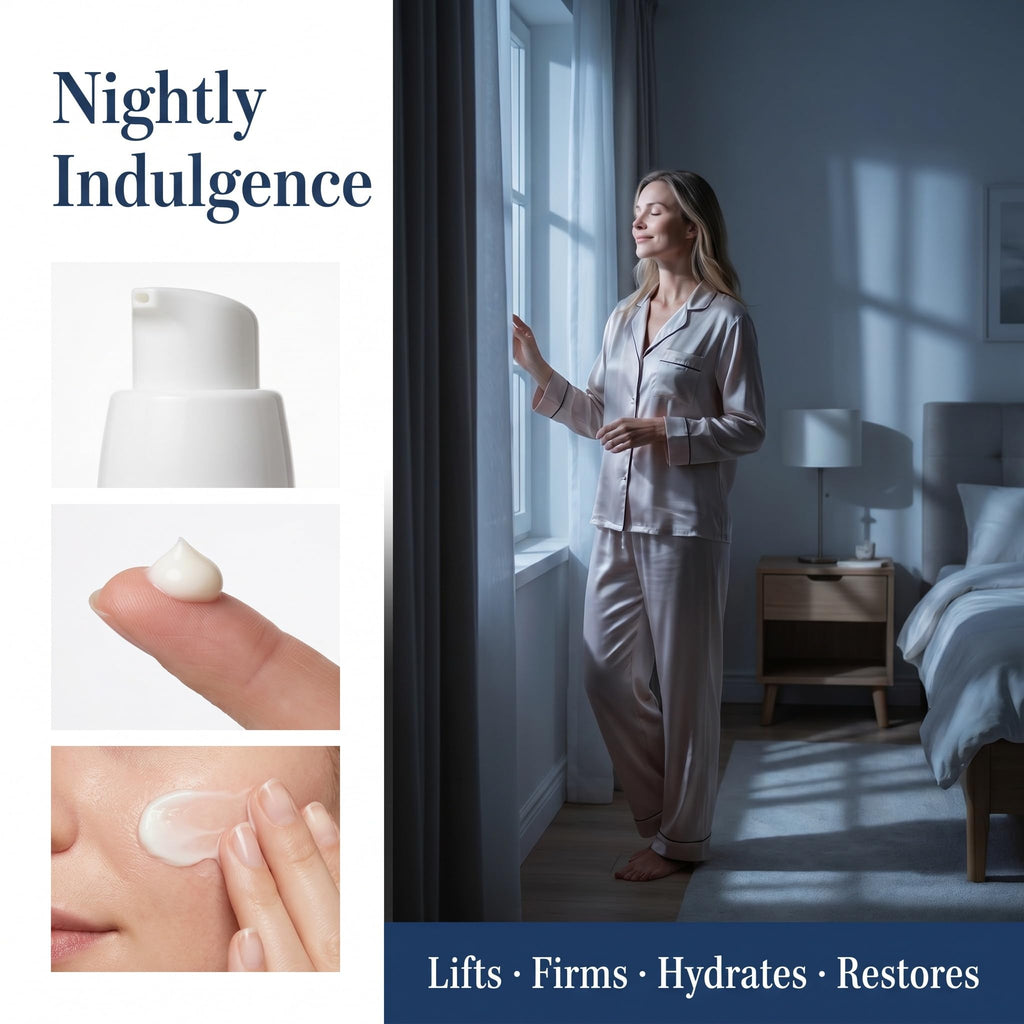 Firm & Restore Formula Night Cream, Face & Neck Firming Moisturizer, Deep Hydrating Anti-Wrinkle Overnight Cream for Lifted Smoother Skin, 50ml