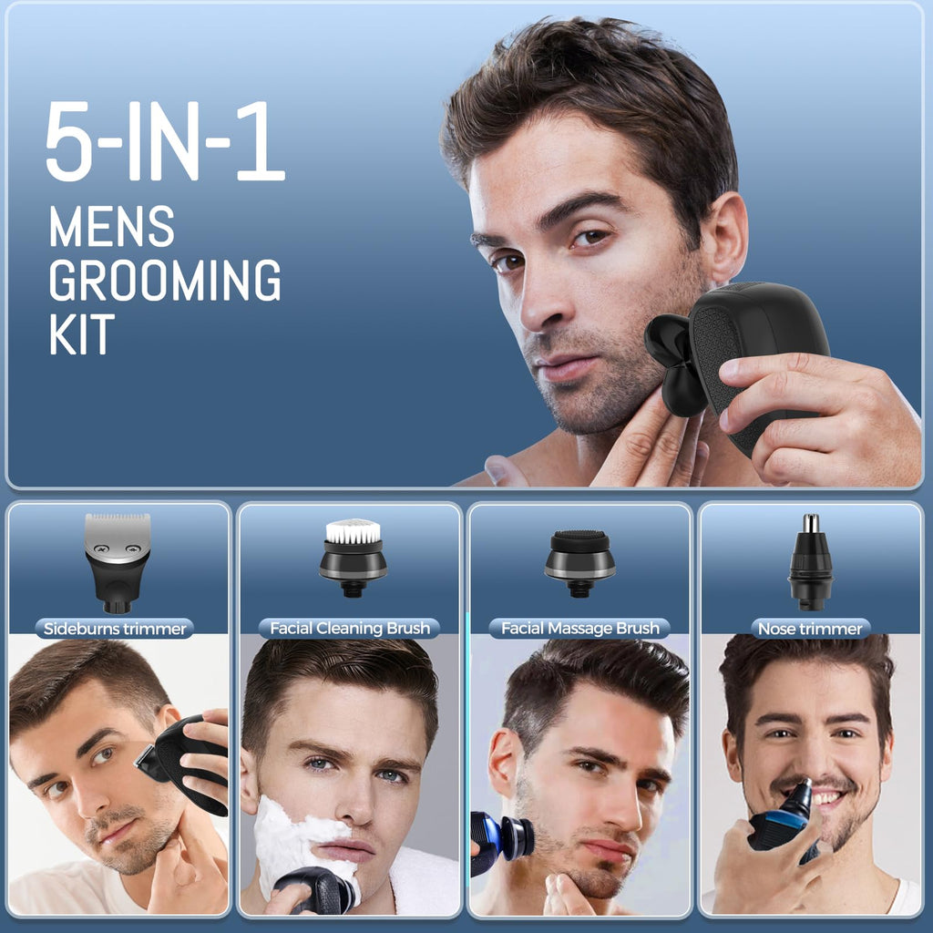 Head Shavers for Bald Men, Cordless Head Shaver, Bald Head Shavers for Men Close Shave Rechargeable Men Shaver Electric Shaver for Men Face IPX6 Waterproof Shaving Machine for Home Travel Use(Blue)