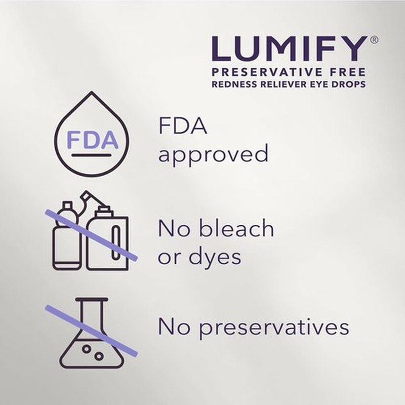 LUMIFY Eye Drops - Preservative-Free Redness Reliever for Sensitive Eyes | 20 Single-Use Vials