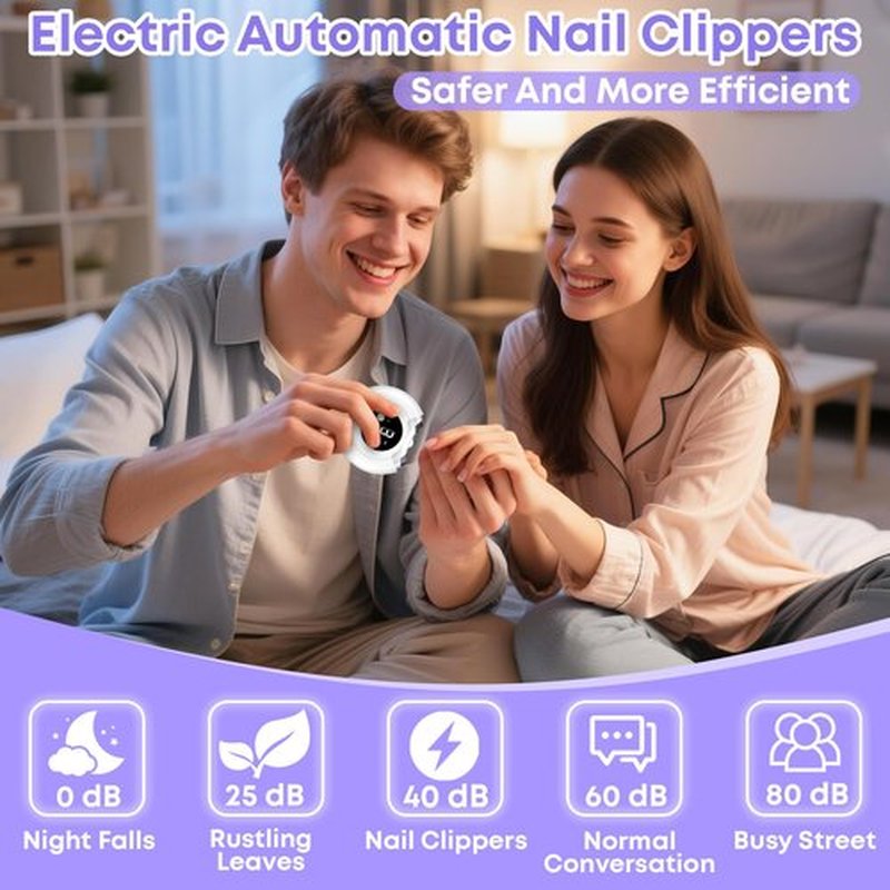 Gift for Her Electric Nail Clipper for Senior, Rechargeable 3-Speed Nail Trimmer with Light & Nail Chip Storage, 3 in 1 Automatic Fingernail Grinder for Women Gift Travel Nail Care 2.2mm