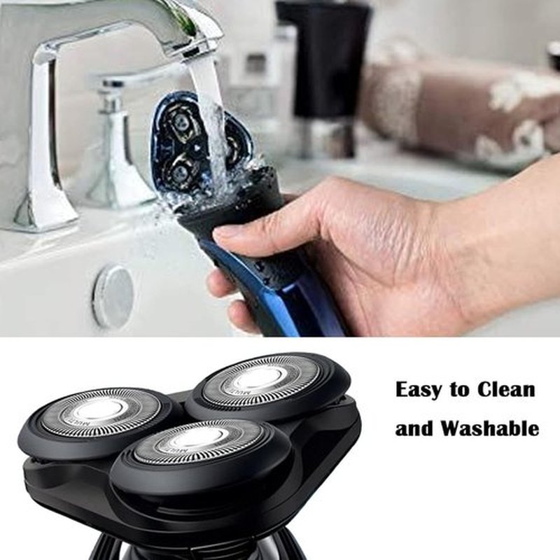 Philips SH50/52 Replacement Heads - Compatible Electric Shaver Blades | 3-Pack with Cleaning Brush