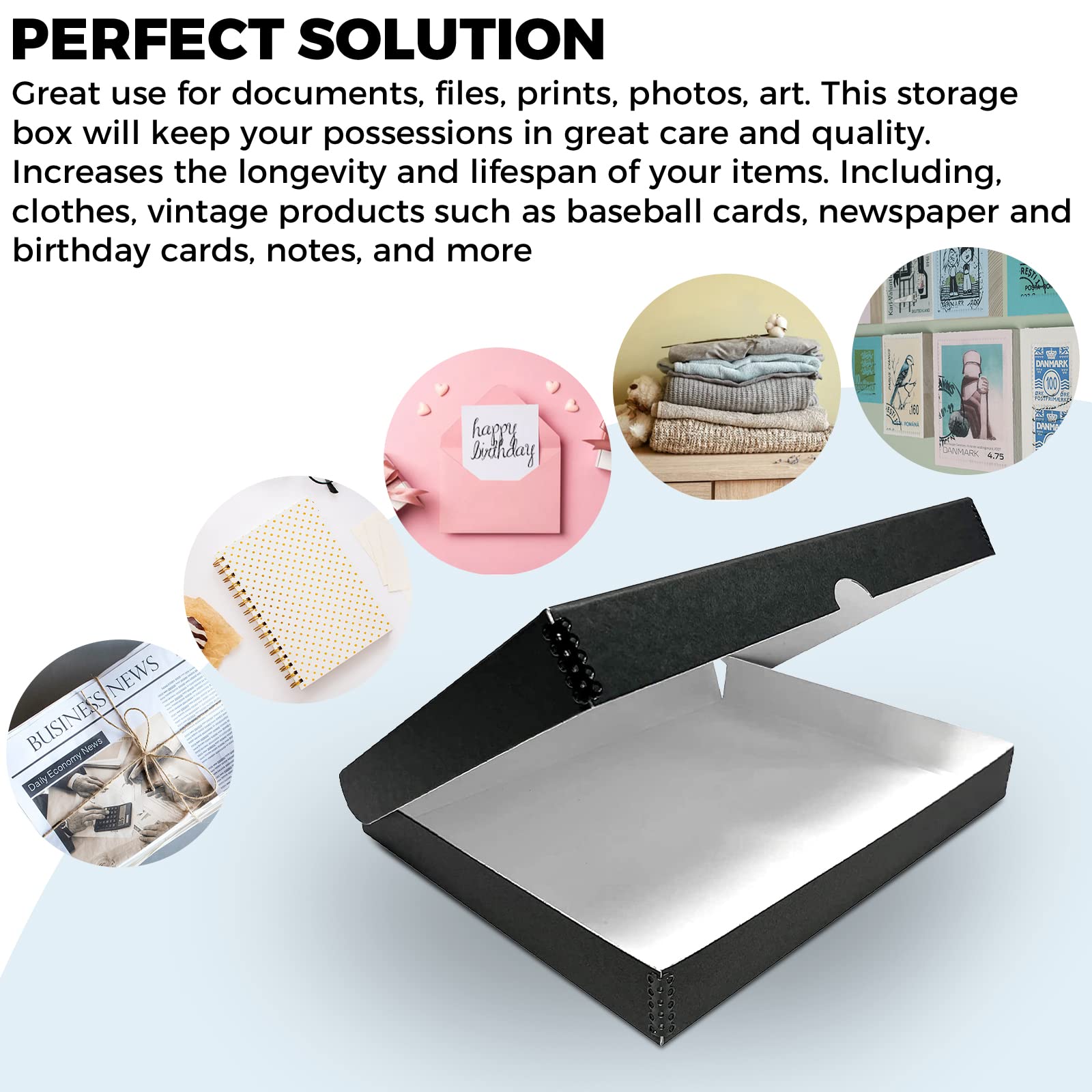 Golden State Art, Clamshell Archival Folio Storage Box 11x14 Inch, Black