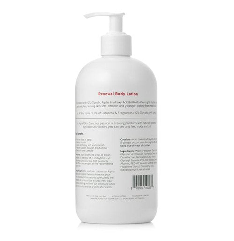 Alpha Skin Care Revitalizing Body Lotion, 12% Glycolic AHA, Simple & Effective Daily Moisturizer Hydroxy Acid, Hydrates & Exfoliates for Soft, Smooth Skin, Anti-Aging, 23 Oz