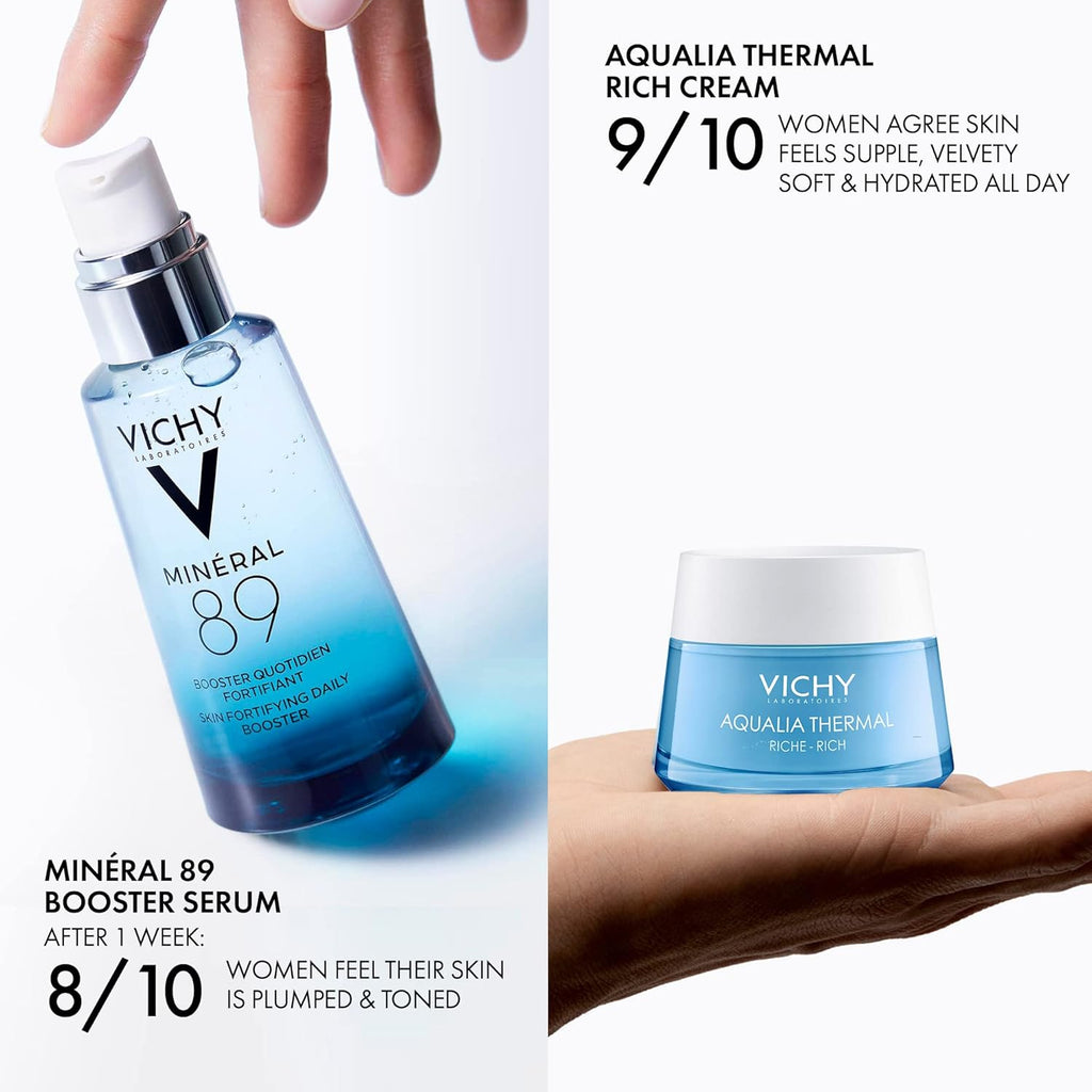 Vichy Aqualia Thermal Facial Moisturizer - Hydrating Cream with Natural Origin Hyaluronic Acid for Dry, Sensitive Skin