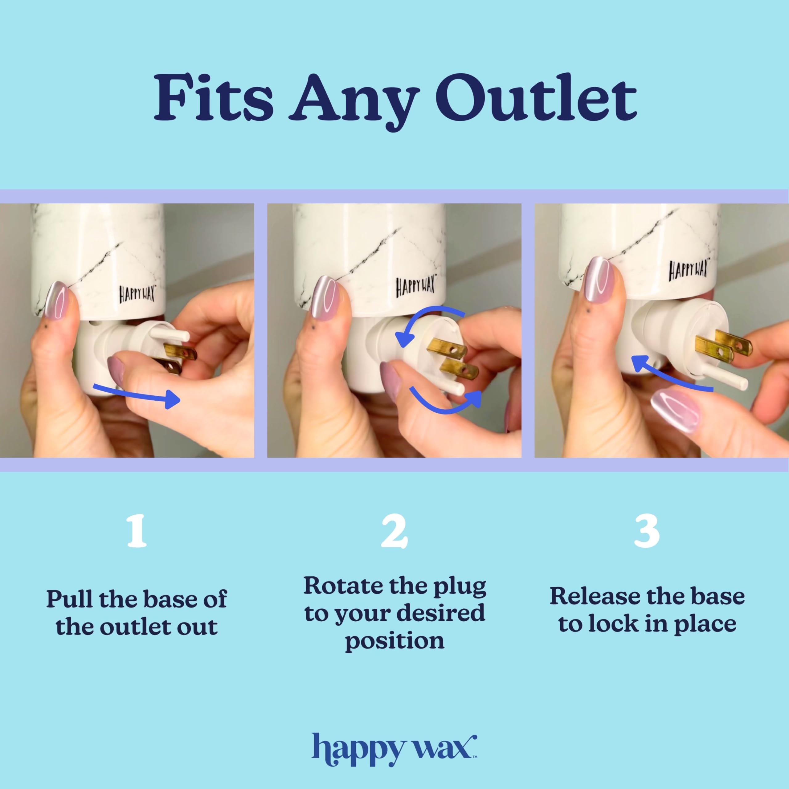 Happy Wax Bone Outlet Timer Warmer for Scented Wax - Compact Ceramic Wall Plug in Wax Melt Warmer w/Timer - Wax Melter for Home Fragrance - Small Wax Warmer w/Removable Silicone Dish