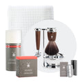 MÜHLE Rytmo Shaving Set 8 Pieces - Brush, Slicer and Stand Chrome-Plated Base, Blade, Soap, Cloth, After Shave - Elegant Ash