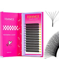 TDANCE YY Lash Extensions Premade Volume Eyelash Fans YY Lashes Matte Black W Lashes Extensions(W-6D-0.07-L,8-15 mm)