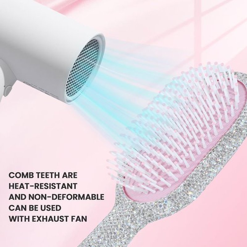 MInovel Luxury Rhinestone Hair Brush for Women - Bling Detangling Comb with Anti-Static, Perfect for Wet or Dry, Straight & Wavy, Curly Hair, Great Gift for Holidays and Special Events