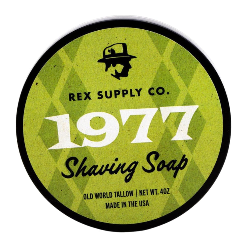 Rex Supply Co. 1977 Old World Tallow Shaving Soap – Vetiver, Patchouli, Rose &, Tobacco - Premium Traditional Shaving Soap for a Rich Lather, Superior Glide & Skin Hydration