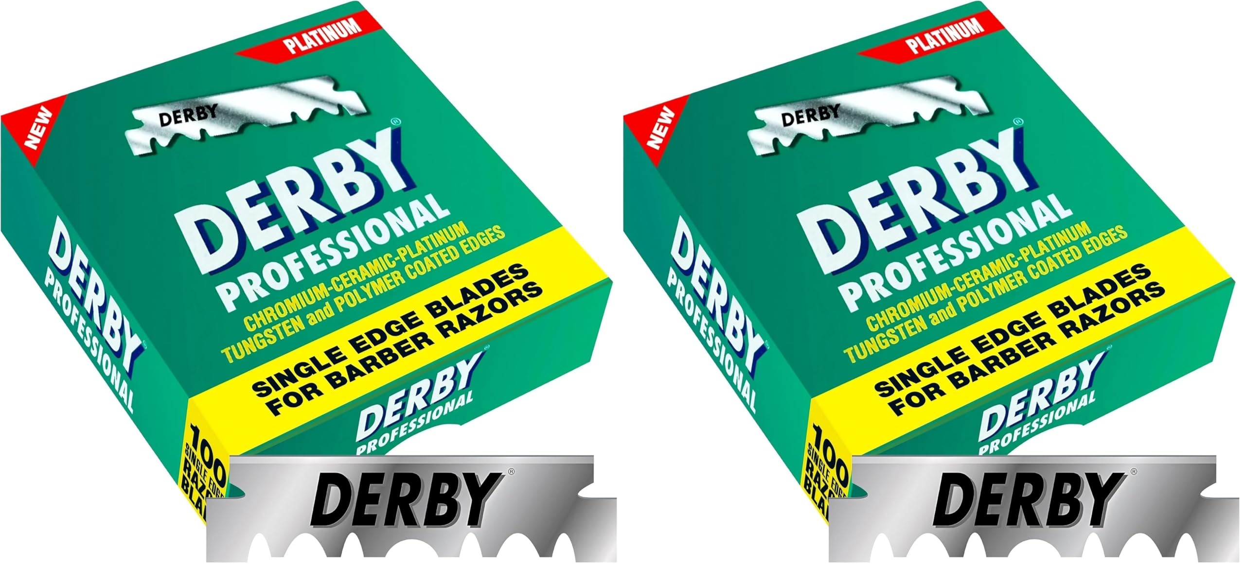 Derby Professional Single Edge Razor Blades, 100 Count (Pack of 2)