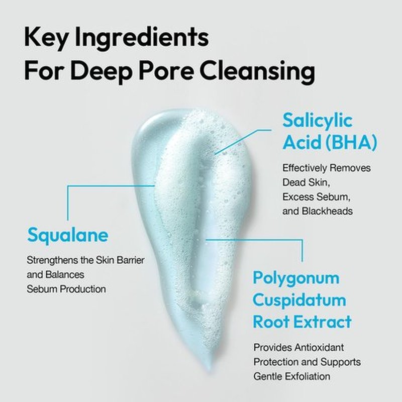 LAB BY He is_ Dual Pore Cleanser, 2-in-1 Oil to Foam Face Wash with Salicylic Acid – Blackhead Remover & Pore Minimizer – Korean Skincare for Sebum Control, 200ml (6.76 fl.oz)