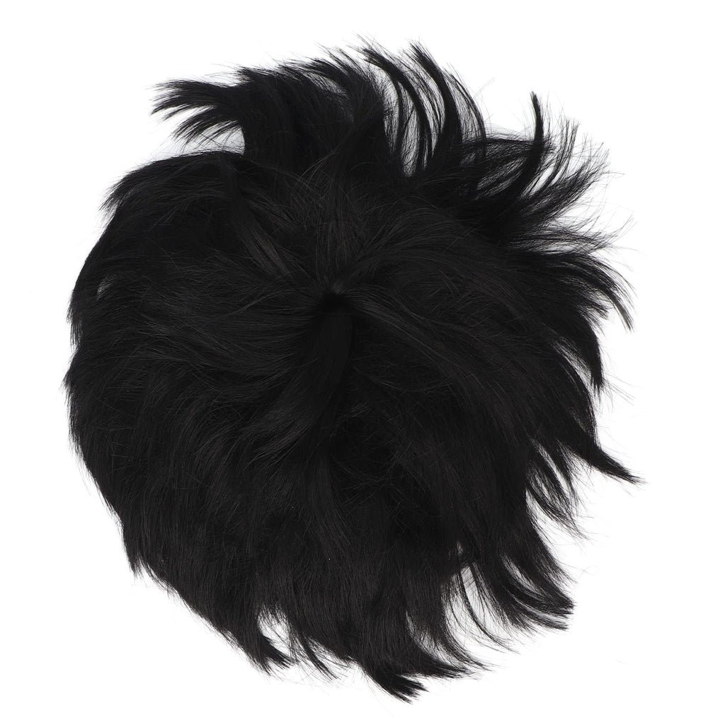 ZASCHMOY Toupee for Men, Real Human Hair Topper Wig with Hairline, Breathable Comfortable Black Short Hairpiece for Daily Use