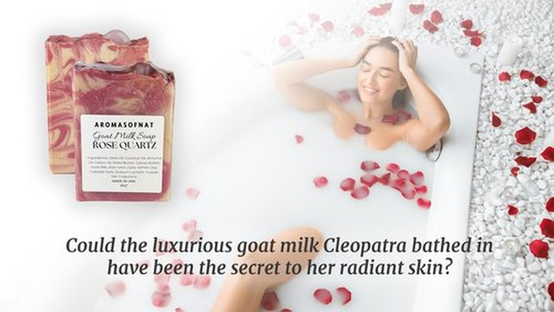 AROMASOFNAT Goat Milk Soap Bar – Handcrafted Rose Quartz Soap, Organic & Natural Moisturizing Body & Face Cleanser (1 Pack) - Perfect Luxury Gift