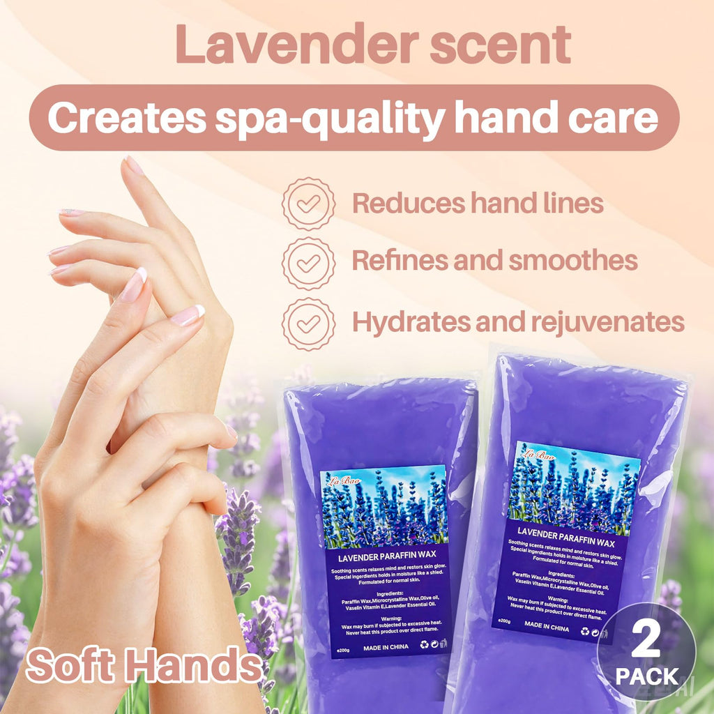 MAQIHAN 2 Pack Lavender Paraffin Wax Refills - Wax for Hand and Foot Spa