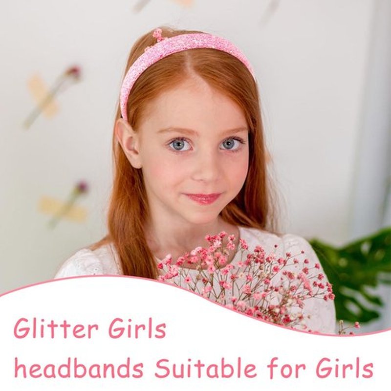 Tihebax 6Pcs Headbands for girls Women Glitter Rainbow Headband Women Girls Sparkly Headband Gold Pink Blue Purple Hairband for Girls Hair Accessories for Party Holiday Back to School