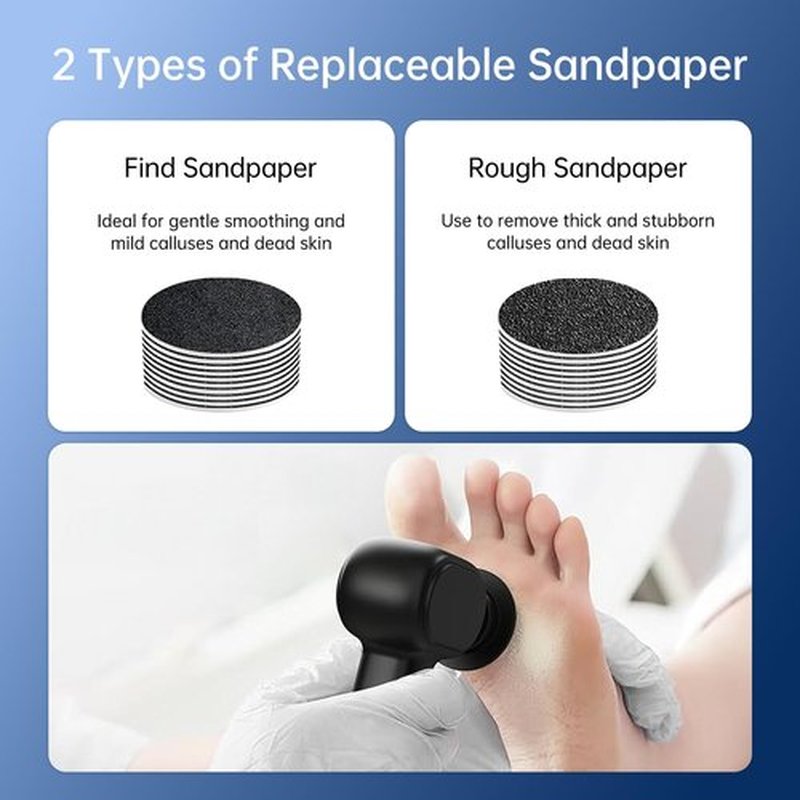 Rechargeable Electric Callus Remover for Feet - Replaceable Sandpaper Professional Foot Grinder 6 Speeds Adjustable Foot Sander, Cordless Electric Foot File Pedicure Tools for Dead Skin, Cracked Heels