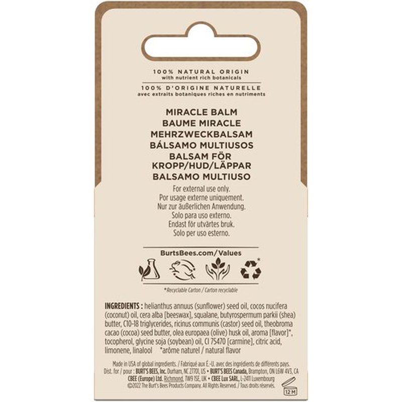 Burt's Bees 100% Natural Origin Goodness Glows Miracle Balm, Hydrates and Softens Dry Skin From Head To Toe, 0.6 Ounce Tin