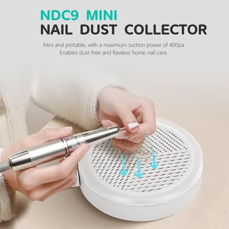 AONOLOVO Nail Dust Collector, Compact Dust Collector Nail Tech Vacuum Fan Dust Extractor for Beginners Home Manicures, White