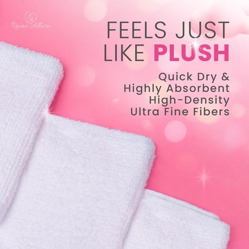Raine Allure Makeup Remover Cosmetic Towels, Reusable (25 Count, 200 Uses) and Disposable Face Towel, Machine Washable, Ultra Soft, Removes All Types of Makeup, Specifically Made for Face and Body