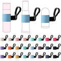 Shinylin 24 Pcs Bulk Mini Lip Balm Holders Elastic Lip Gloss Holders Keychain Lipstick Sleeves Portable Clip on for Lipsticks Keys Purse Lanyard