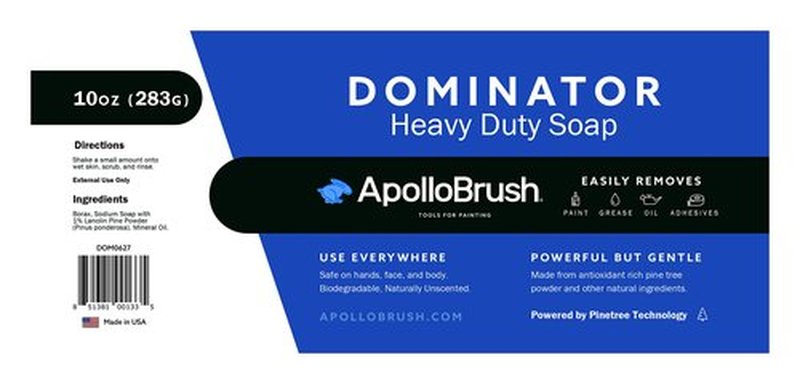 Apollo Brush Dominator Heavy Duty Powder Soap - 10 ounce Bottle