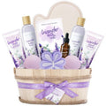 Spa Gift Baskets for Women - Lavender Bath Gift Sets- 11pcs with Bubble Bath, Shower Gel, Body Lotion, Bath Bombs, Essential Oil, Mothers Day Birthday Gifts Idea
