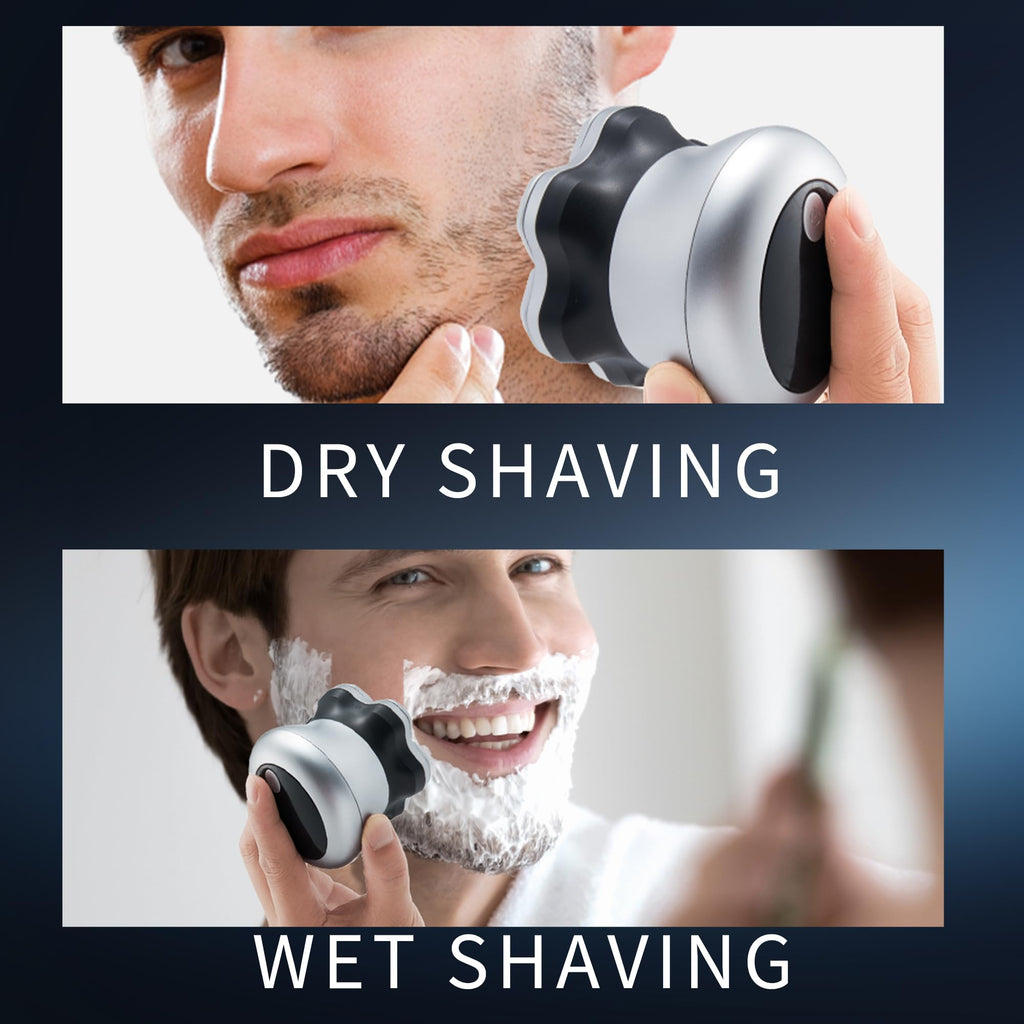 KOMINGDON Head shavers for Bald Men,Upgraded 7D Bald Head Electric Razors,-IPX6 Waterproof Dry Wet Rotary Shavers/Razor for Balder with an Extra agnetic Head（White）