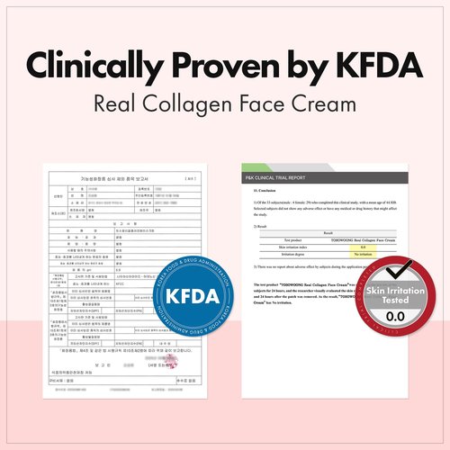 TOSOWOONG Real Collagen Face Cream, Face & Neck Collagen Face Moisturizer, Tightening, Firming, Lifting & Glow Boosting Cream with Collagen & Hyaluronic Acid, Korean Skincare, 50ml / 1.69 fl. oz.