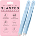 Tweezer Guru Tweezers for Women Facial Hair & Men – Precision Slant-Pointed Eyebrow Tweezer for Ingrown Hair, Blackhead & Splinter Removal (2 Sky Blue)