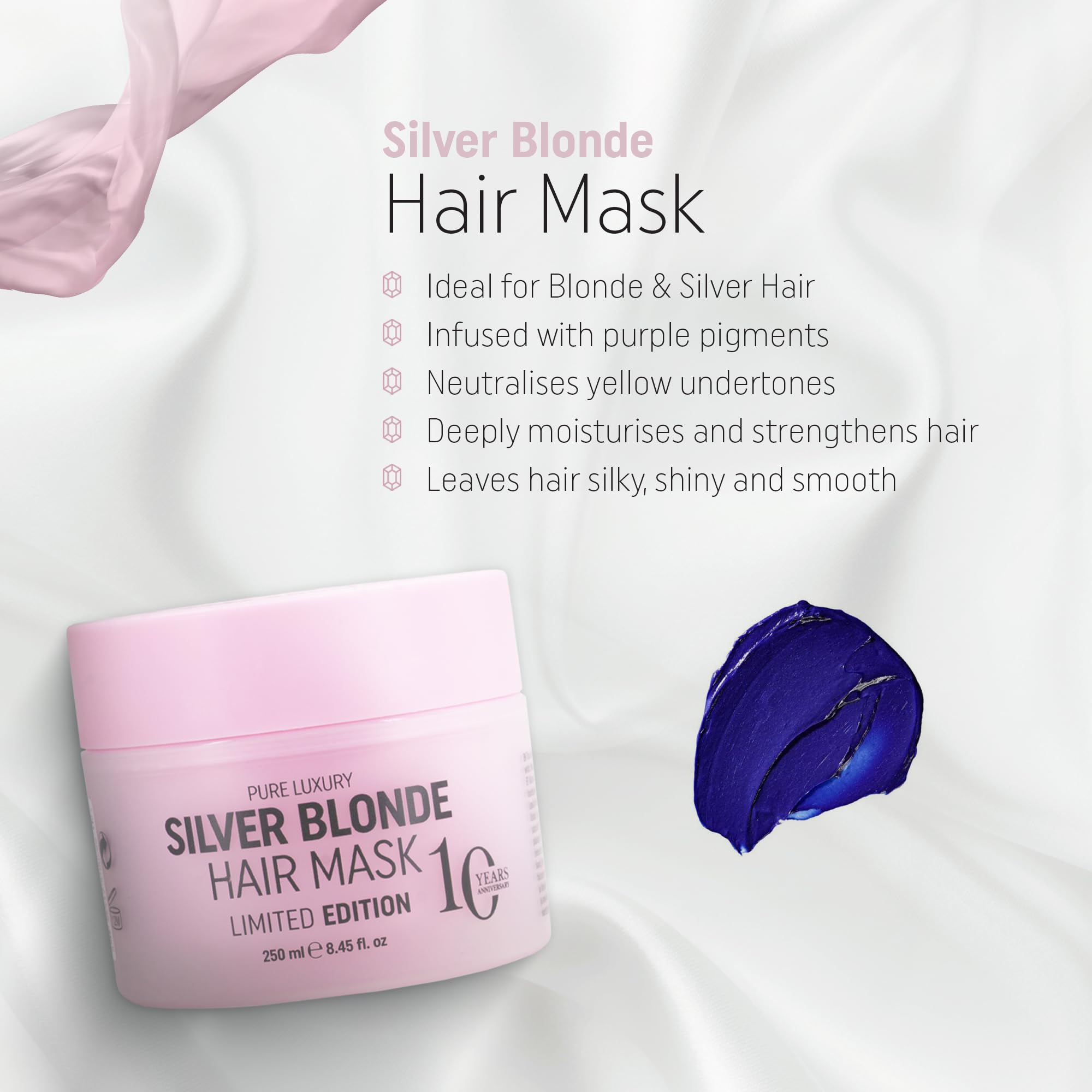RICH Pure Luxury Repairing Hair Mask with Collagen, Hair Proteins, Marula & Macadamia Oils - Deep Conditioning & Moisturizing Treatment for Dry & Damaged Hair - 8.45oz