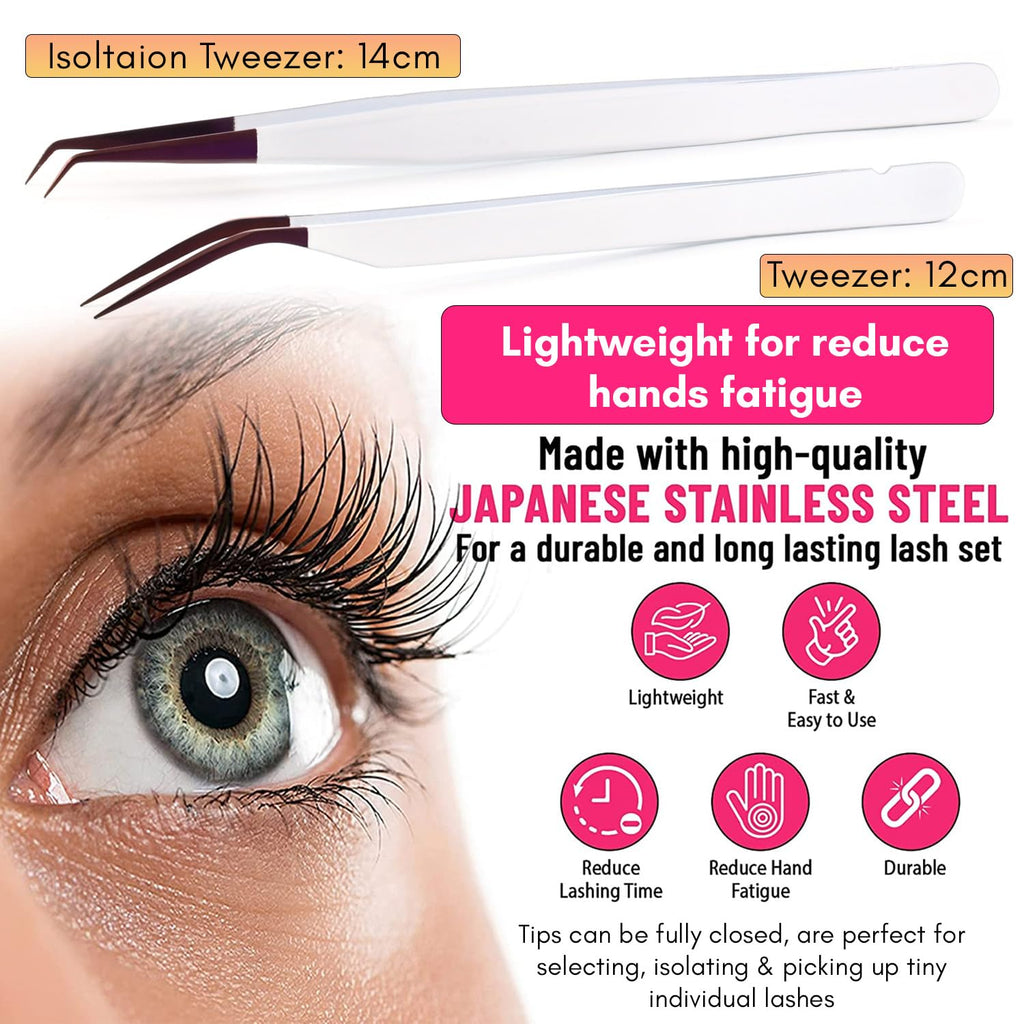 My Lash Tools New Isolation Lash Tweezers For Eyelash Extensions Best for Individual Isolation & Classic Lashes Japanese Stainless Steel Lightweight Precision Lashing Twisers (CEC-JP/01)