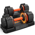 2026 FDB2 Updated Adjustable Dumbbell Set of 2, 5-in-1 Weights Dumbbell Set with Storage Box, 55lbs Adjustable Weights with Anti-slip Silicone Grip, Weight Set For Home Gym Suit both Men and Women