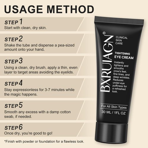 Instant Eye Tightener - Quickly Reduces Dark Circles, Eye Bags, Puffiness and wrinkles, Locks in Moisture