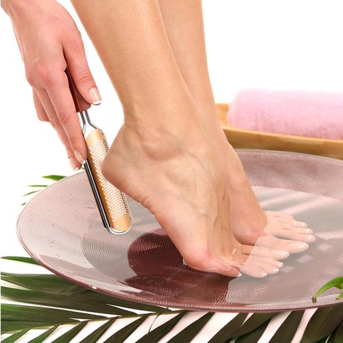 Moxweyeni 14 Pack Colossal Foot File Pedicure Tool Set with 2 Style Large and Small Hole Replacement Callus Remover Blades Rose Gold Stainless Steel Detachable Pedicure Foot Rasp for Dead Skin Remover