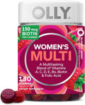 OLLY Women's Daily Multivitamin Gummies - Berry Flavor, Chewable Vitamins A, D, C, E & Biotin | 130 Count