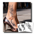 UBICA Semi Permanent Tattoos, 2 Sheets Realistic Temporary Tattoos for Women, Fake Tattoo for Ankle Arm Waist, Waterproof No Reflective, Lasts 2 Weeks (Hummingbird floral & Feather Flower Designs)