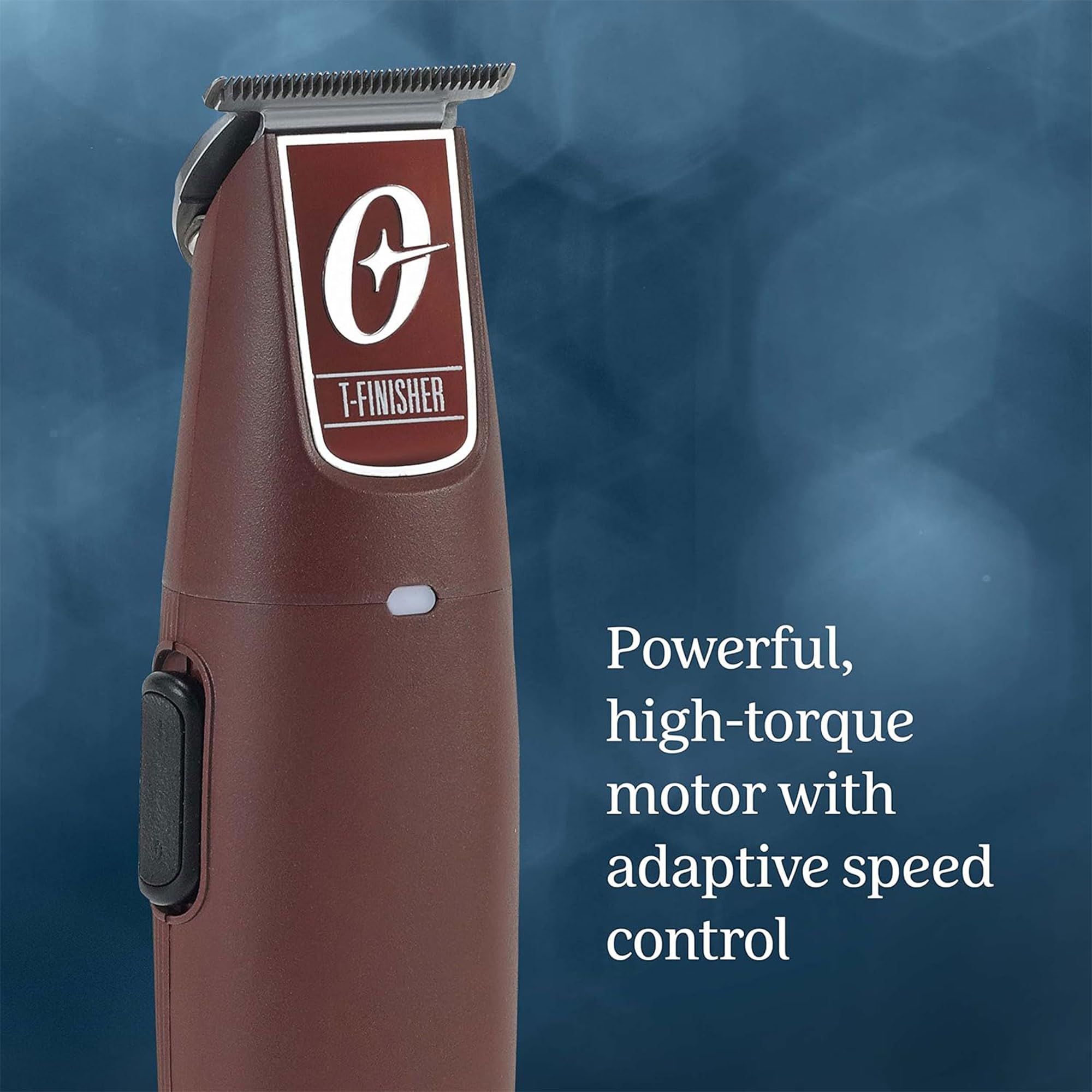 Oster Professional Cordless Hair Trimmer with Rechargeable Battery and Ergonomic Design, T-Finisher T-Blade Trimmer, Burgundy